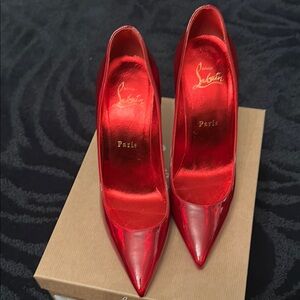 Christian Louboutin Red Stiletto Heels - Candy Apple Red/Brandy
